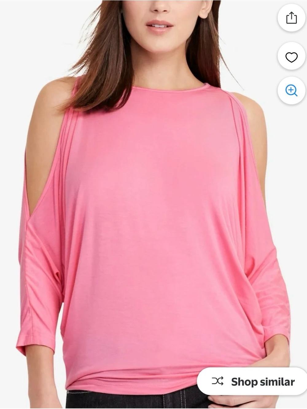 Lauren Ralph Lauren Women’s Coral Pink  Jersey Cold Shoulder Top Size Medium